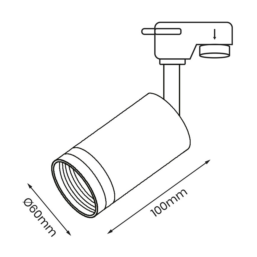 Spotlámpa sínrendszerhez PIPE 1xGU10/25W/230V fehér