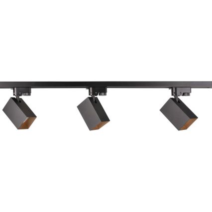Spotlámpa sínrendszerhez SQUARE 3xGU10/10W/230V + 1 m sín rendszer fekete