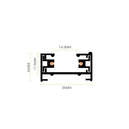 Spotlámpa sínrendszerrel 4xGU10/25W/230V 2 m fekete