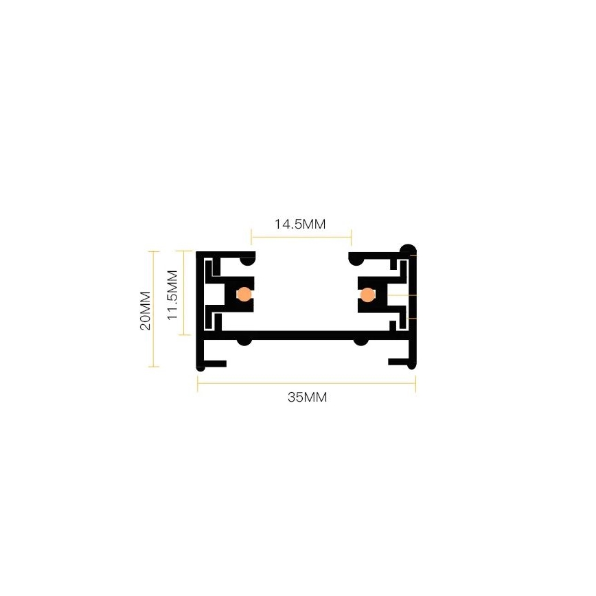 Spotlámpa sínrendszerrel 4xGU10/25W/230V 2 m fekete