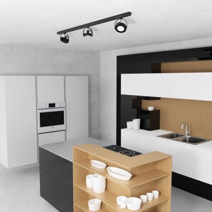 Spotlámpa sínrendszerrel LUGAR AR111 3xGU10/25W/230V fekete