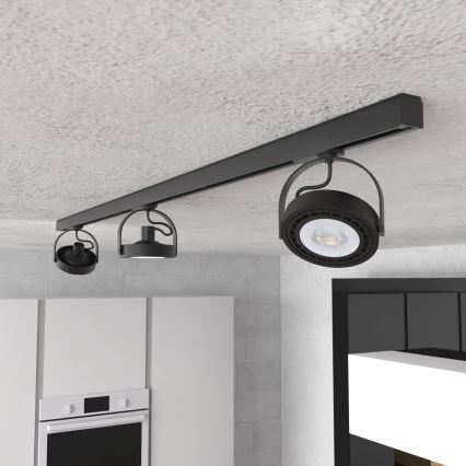 Spotlámpa sínrendszerrel LUGAR AR111 3xGU10/25W/230V fekete