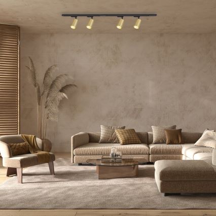 Spotlámpa sínrendszerrel PIPE 4xGU10/10W/230V arany/fekete