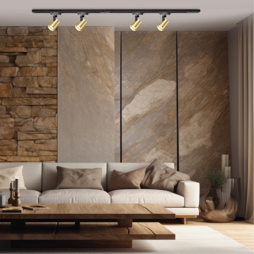 Spotlámpa sínrendszerrel VOLF 4xGU10/10W/230V arany/fekete