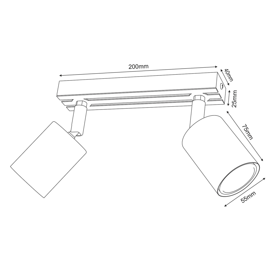 Spotlámpa TERRA 2xGU10/8W/230V fehér/tölgy