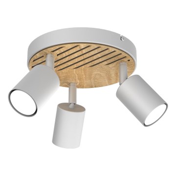 Spotlámpa TERRA 3xGU10/8W/230V fehér/tölgy