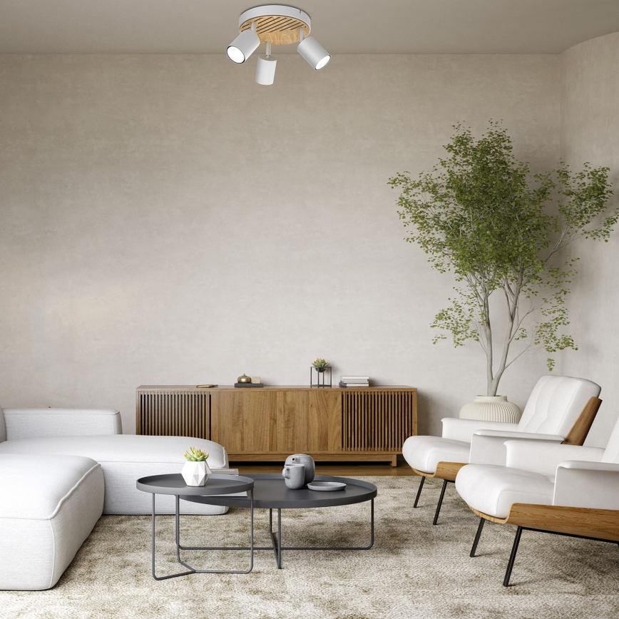 Spotlámpa TERRA 3xGU10/8W/230V fehér/tölgy