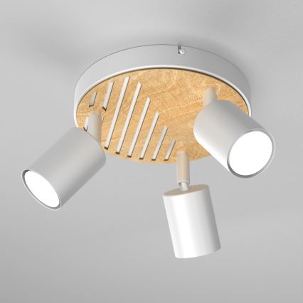 Spotlámpa TERRA 3xGU10/8W/230V fehér/tölgy
