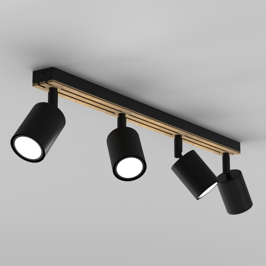 Spotlámpa TERRA 4xGU10/8W/230V fekete/tölgy