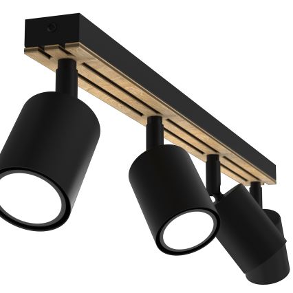 Spotlámpa TERRA 4xGU10/8W/230V fekete/tölgy