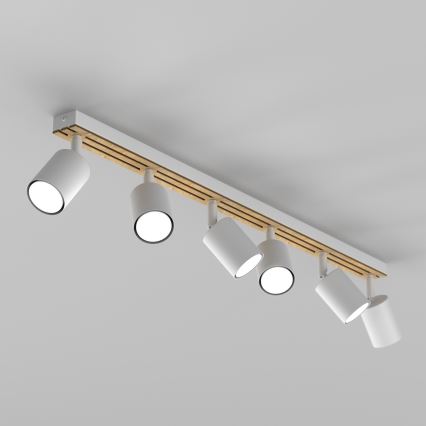Spotlámpa TERRA 6xGU10/8W/230V fehér/tölgy