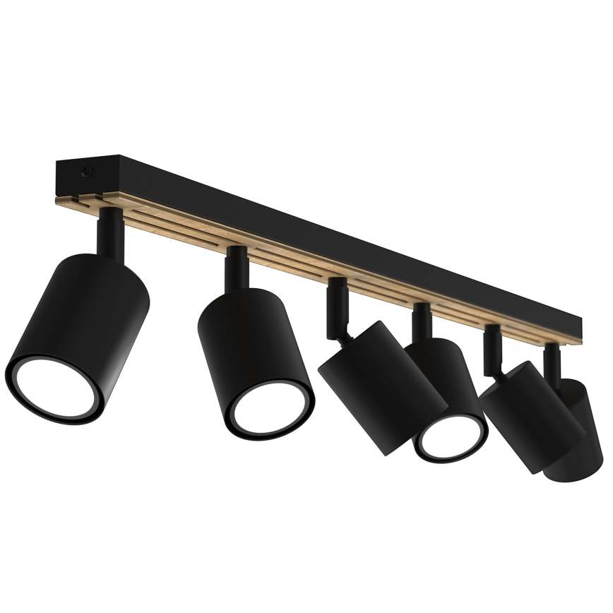 Spotlámpa TERRA 6xGU10/8W/230V fekete/tölgy