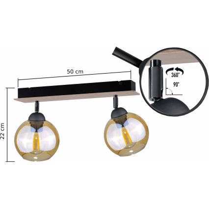 Spotlámpa THEA WOOD 2xE27/60W/230V