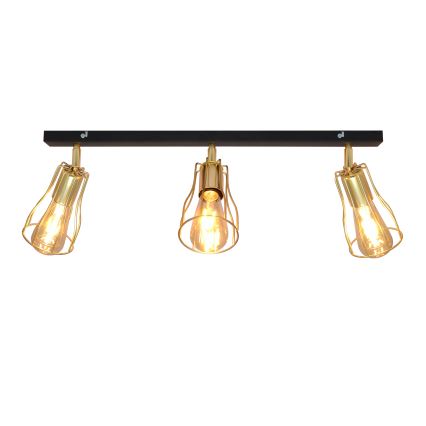 Spotlámpa TUBE 3xE27/15W/230V arany/fekete