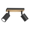 Spotlámpa TULON 2xGU10/8W/230V fekete/tölgy