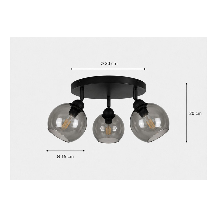 Spotlámpa UNO 3xE27/60W/230V fekete