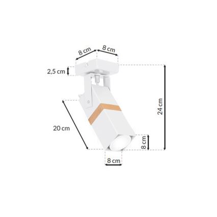 Spotlámpa VIDAR 1xGU10/25W/230V fehér