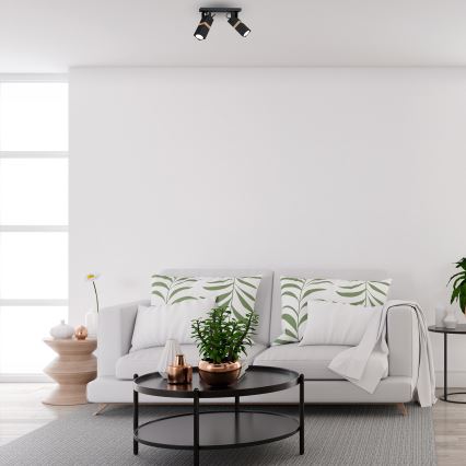 Spotlámpa VIDAR 2xGU10/25W/230V fekete