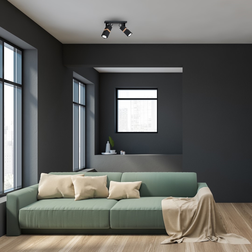 Spotlámpa VIDAR 2xGU10/25W/230V fekete