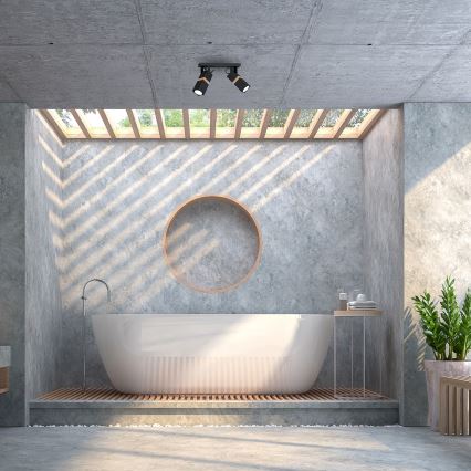 Spotlámpa VIDAR 2xGU10/25W/230V fekete