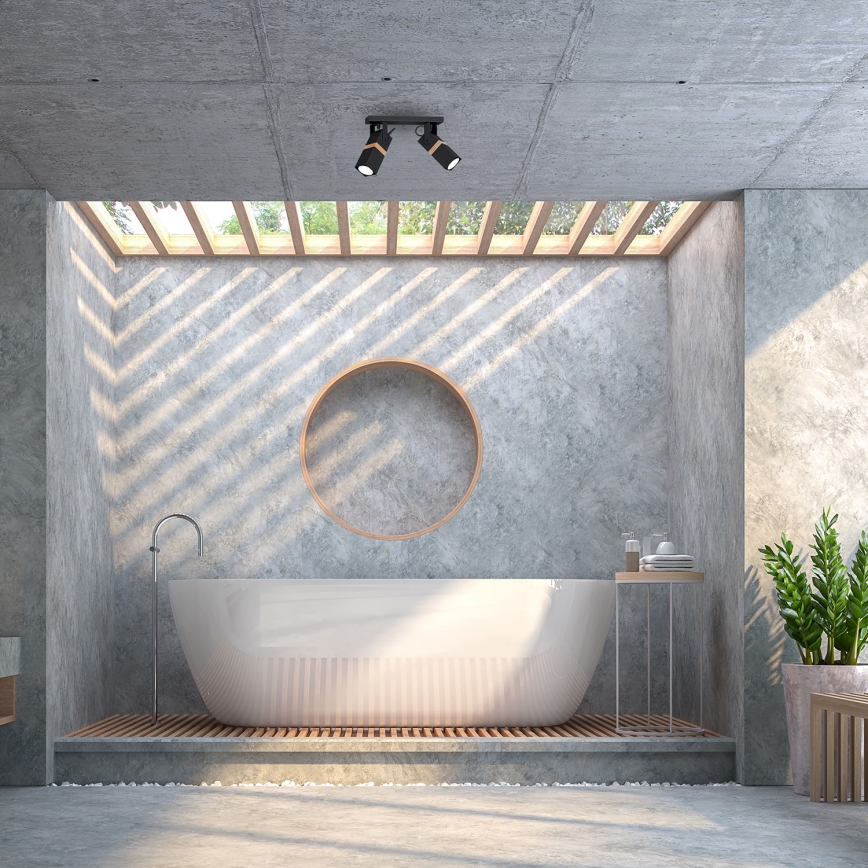 Spotlámpa VIDAR 2xGU10/25W/230V fekete