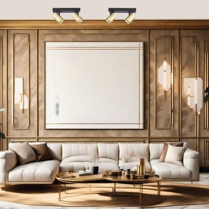 Spotlámpa VOLF 2xGU10/10W/230V arany/fekete