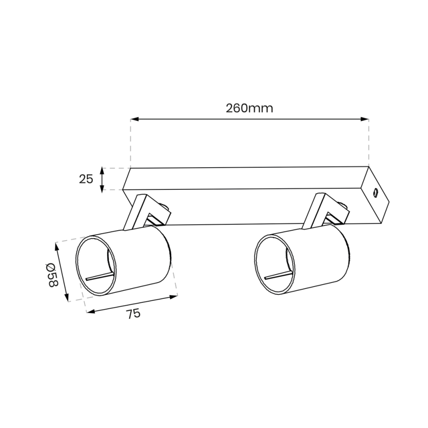Spotlámpa VOLF 2xGU10/10W/230V fehér