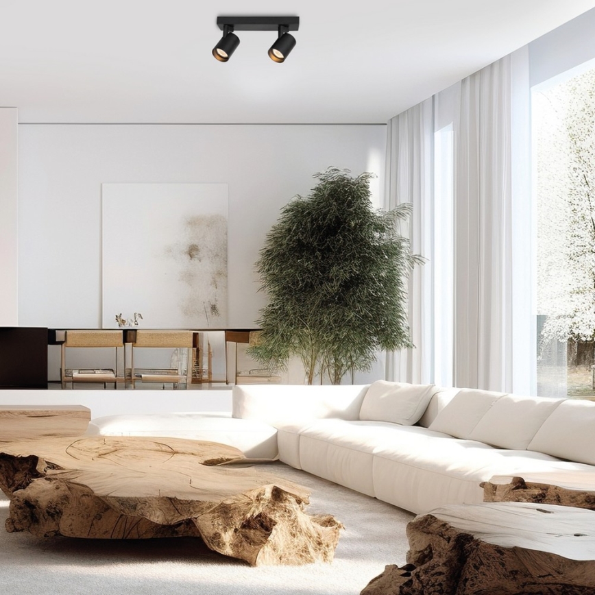 Spotlámpa VOLF 2xGU10/10W/230V fekete