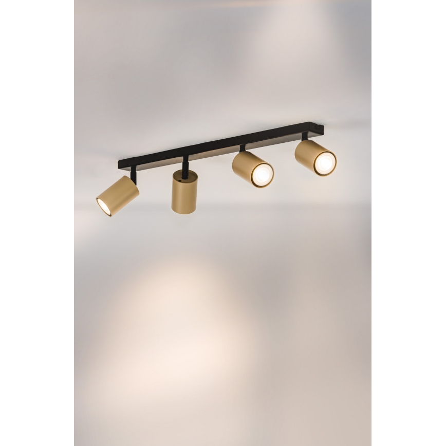 Spotlámpa ZOOM 4xGU10/25W/230V fekete/arany