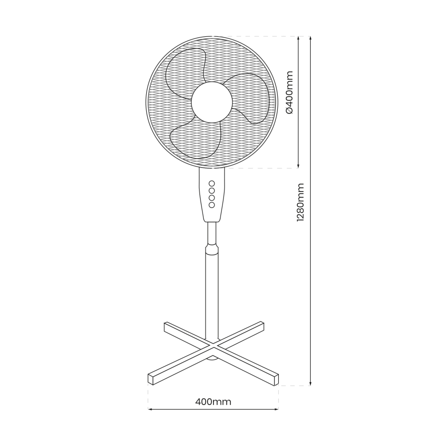 STANDING álló ventilátor, 40 cm átmérő, 45 W