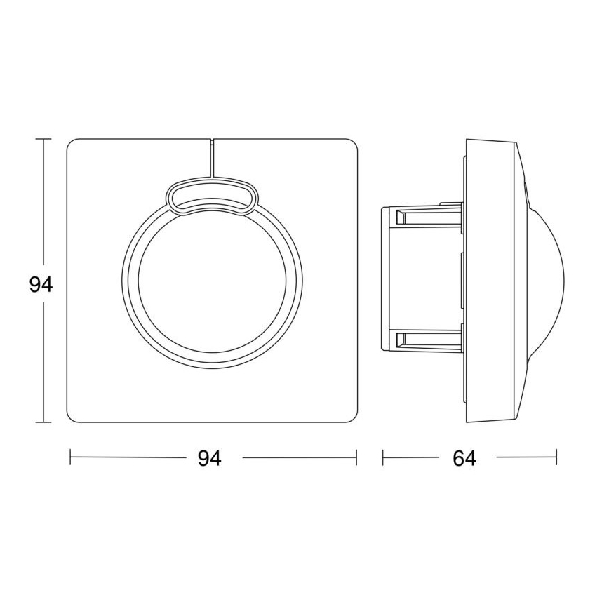 Steinel 057336 - Mozgásérzékelő HF 3360 DALI-2 IP20 négyzetes fehér