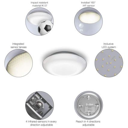 Steinel 057602 - LED Kültéri lámpa érzékelővel QUATTRO LED/9,8W/230V 3000K IP54