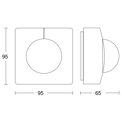 Steinel 058135 - Mozgásérzékelő IS 3180 V3 KNX IP54 négyzet fehér