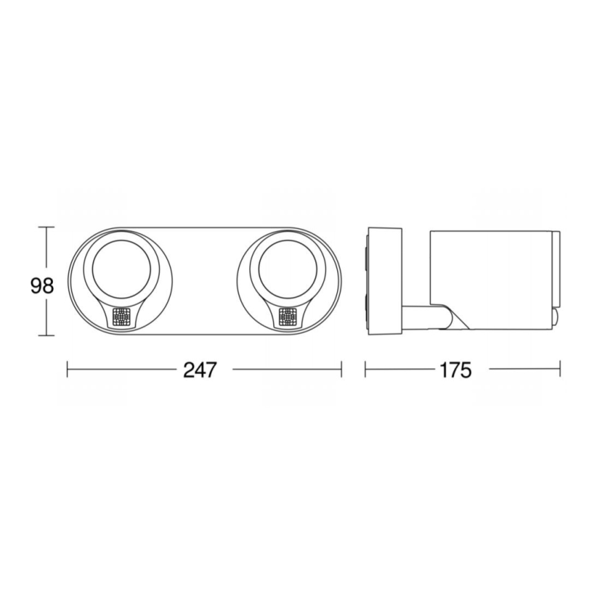 STEINEL 058654 - LED Kültéri fali lámpa érzékelővel SPOT DUO 2xGU10/7,5W/230V IP44