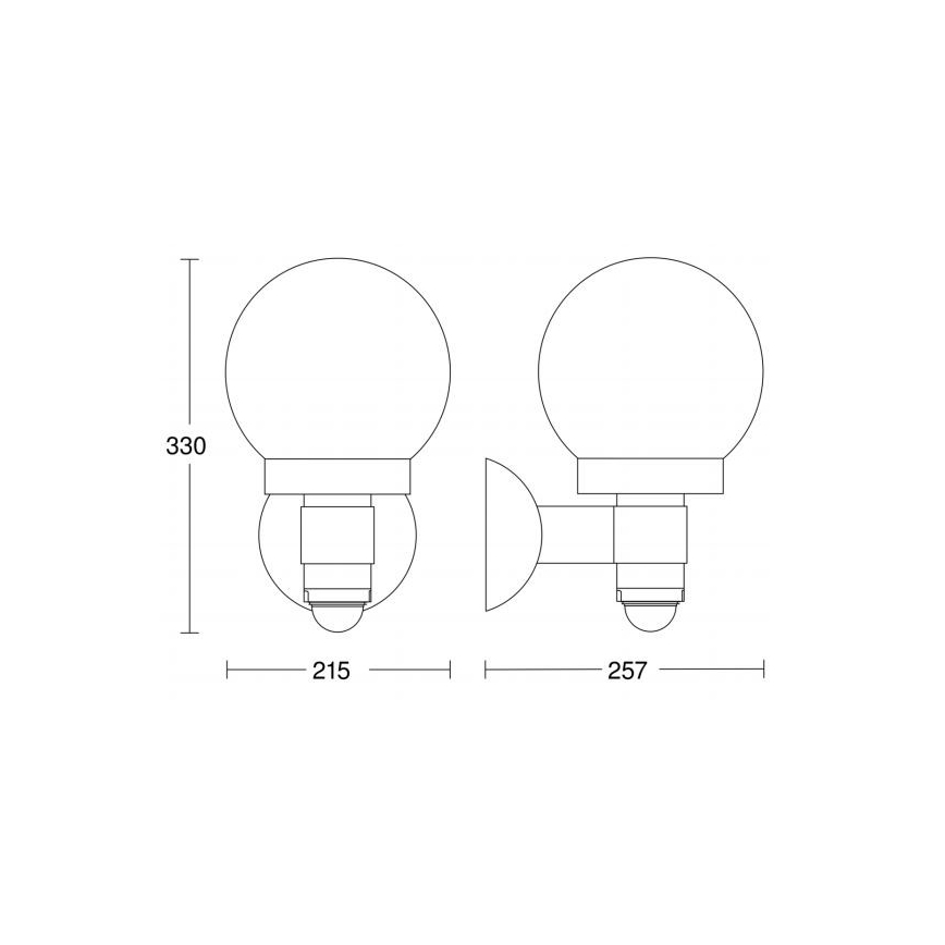 Steinel 059880 - LED Kültéri lámpa érzékelővel L 115 1xE27/60W/230V IP44