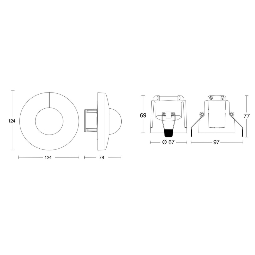 Steinel 080655 - Mozgásérzékelő IS 345 DALI-2 APC kerek fehér