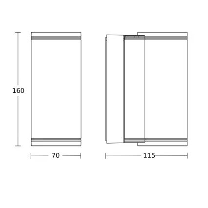 Steinel 087746 - LED kültéri fali lámpatest 2xGU10/14,5W/230V L 940 C IP44