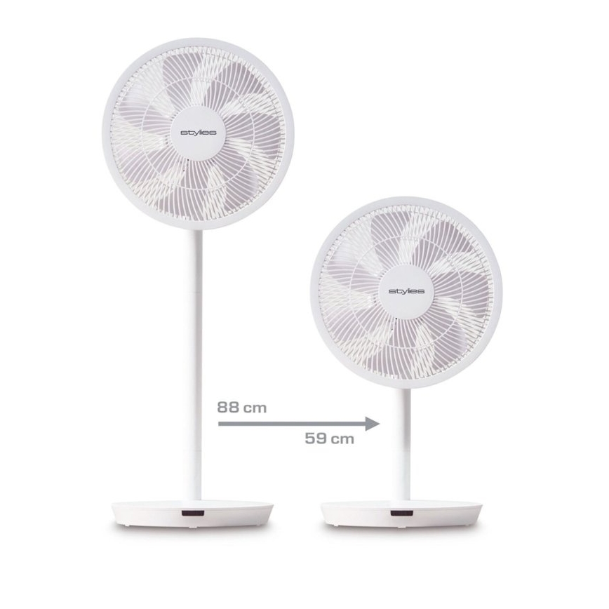 Stylies - ANTILA 2 az 1-ben álló ventilátor, 25W/230V, 88 cm, fehér + távirányító