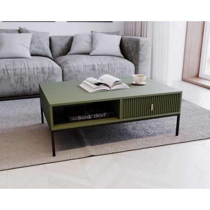 SUE dohányzóasztal, zöld/fekete