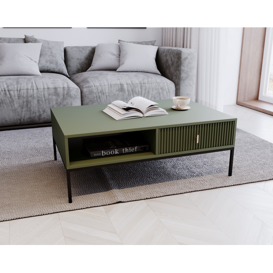 SUE dohányzóasztal, zöld/fekete