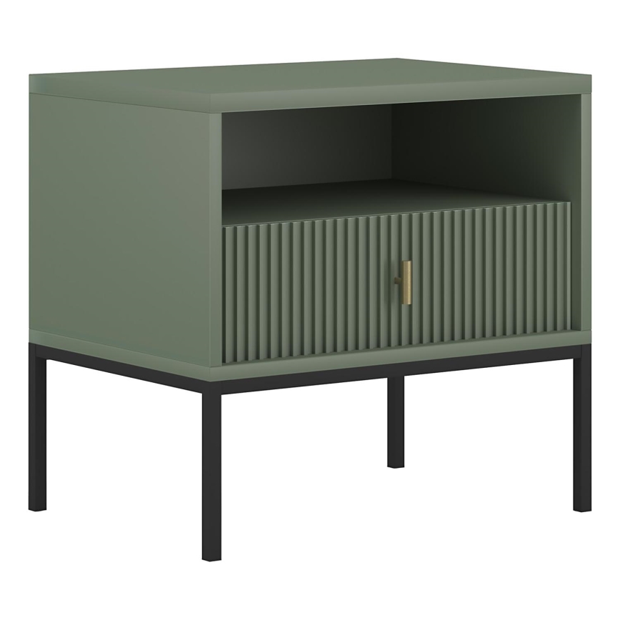 SUE éjjeliszekrény, zöld/fekete