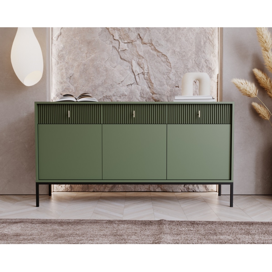 SUE komód zöld/fekete