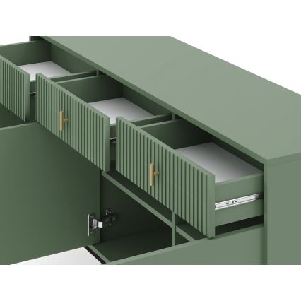 SUE komód zöld/fekete