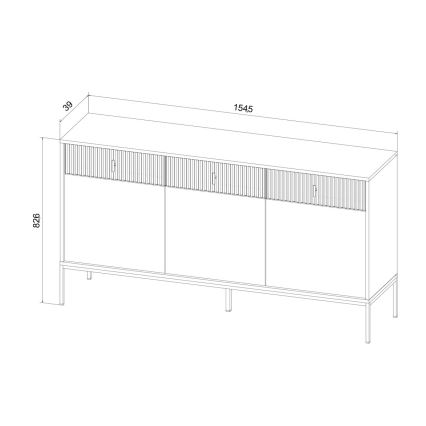 SUE komód zöld/fekete