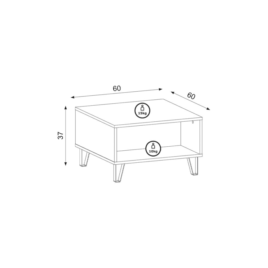 SULA dohányzóasztal craft tölgy