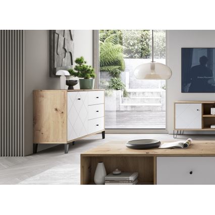 SULA komód artisan tölgy/fehér