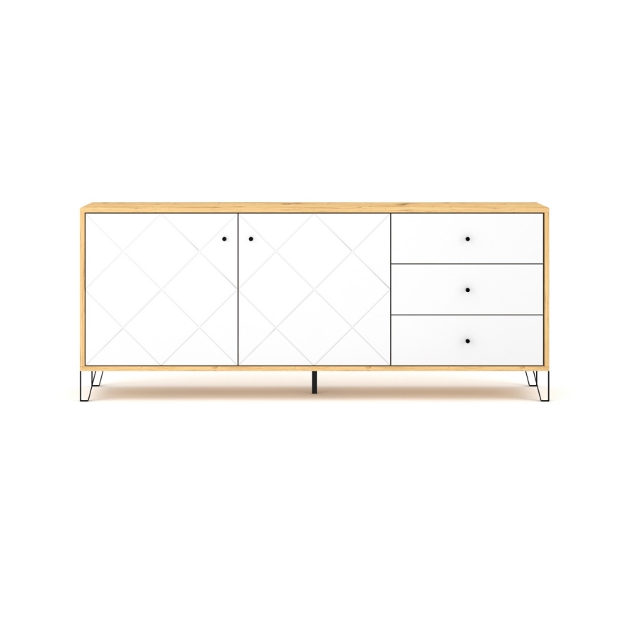 SULA komód artisan tölgy/fehér