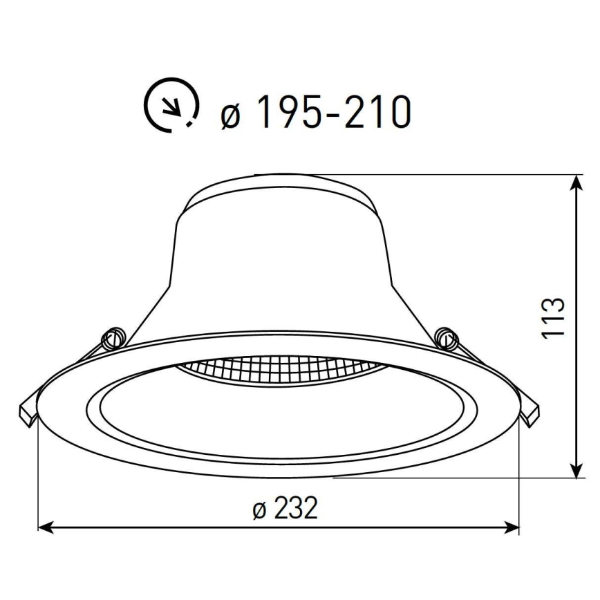 LED fürdőszobai süllyesztett lámpatest NYON LED/34W/230V 3000/4000/5700K átm. 23,2 cm IP44 fehér