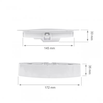 Süllyesztett mennyezeti LED lámpatest ALGINE 2 az 1-ben LED/12W/230V 3000K fehér