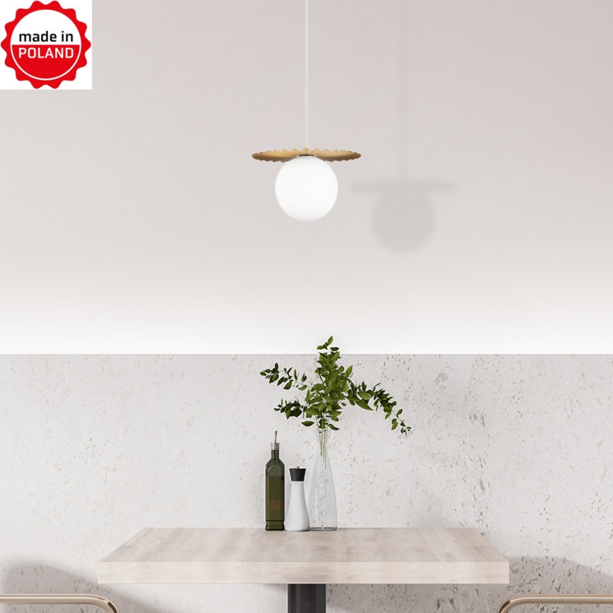 SUNPLISS kábeles csillár 1xG9/10W/230V átmérő 20 cm arany/krémszínű